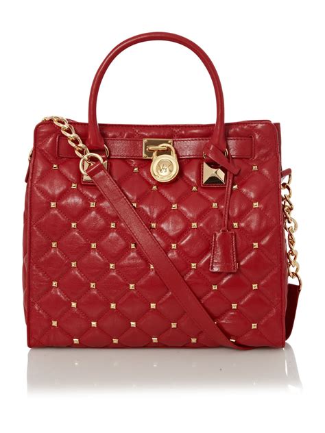 michael kors hamilton messenger bag|Michael Kors Hamilton studded tote.